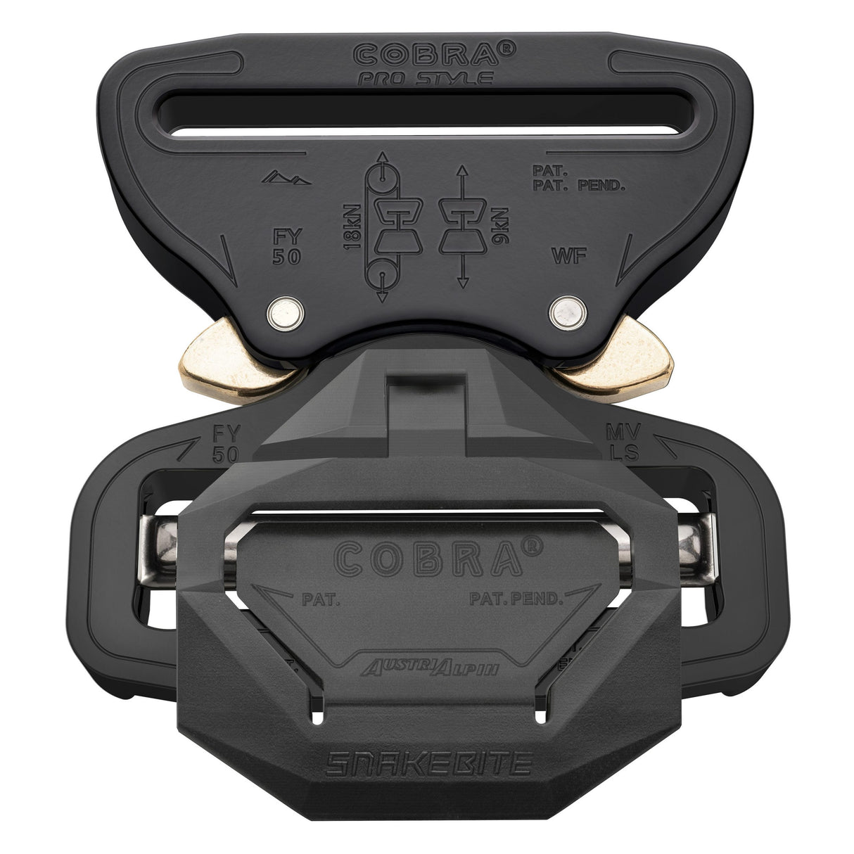 AustriAlpin 50mm / 2" Cobra Pro Style Snakebite Buckle Black