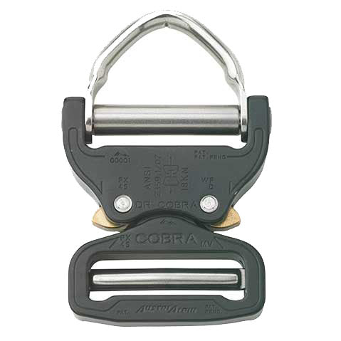 AustriAlpin COBRA 45mm / 1.75" Cobra Buckle Black w/ Silver D-Ring & XL Clips
