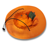 Orange hat with a drawstring on a white background