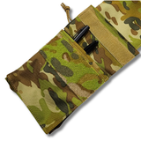 Close-up of a camouflage Notebook cover.