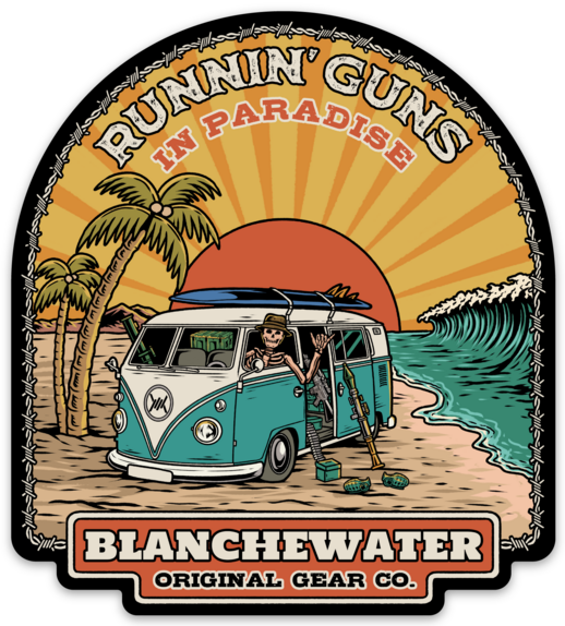 Blanchewater Gear Runnin' Guns Sticker