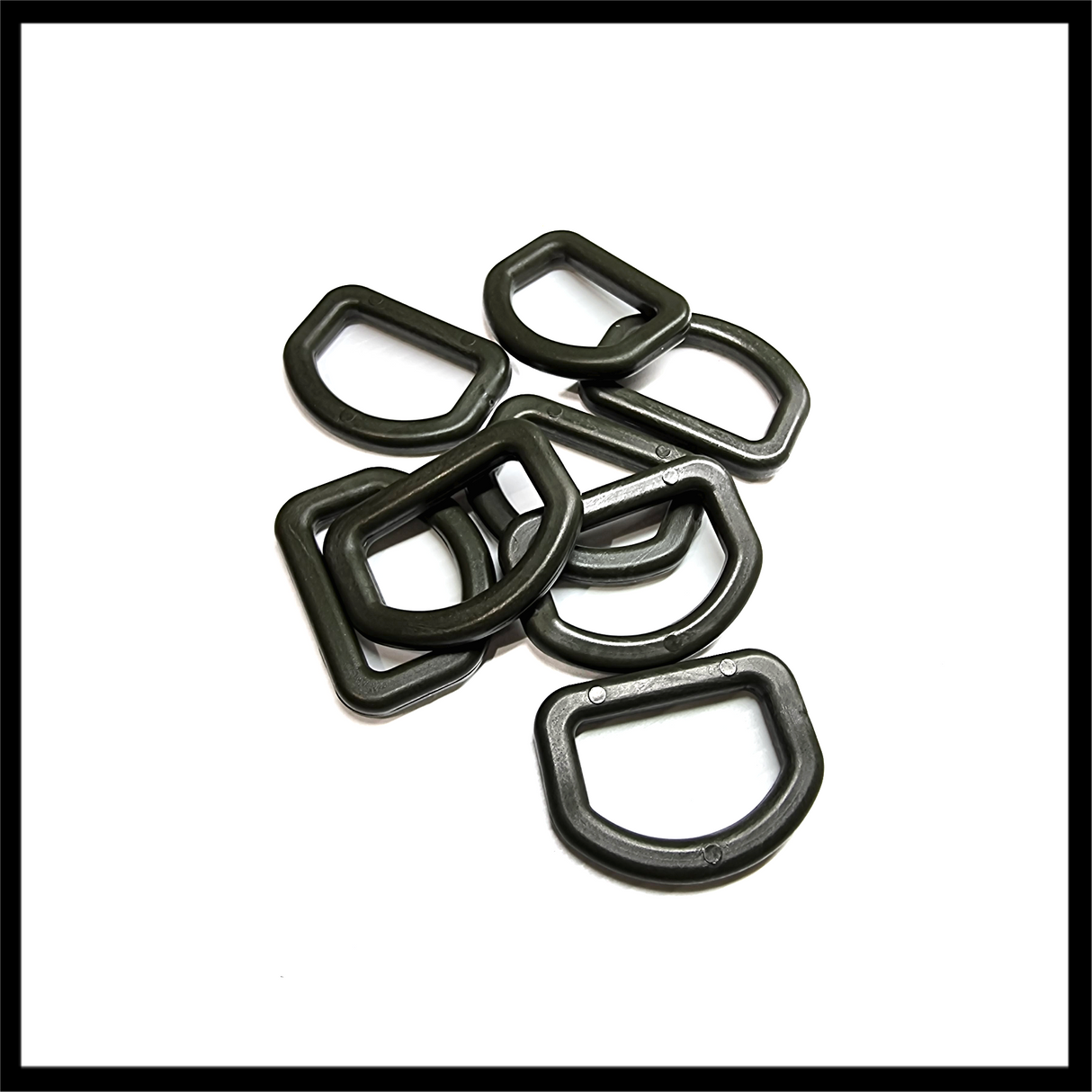 M8Tex 25mm Plastic D Ring Ranger Green 5pcs