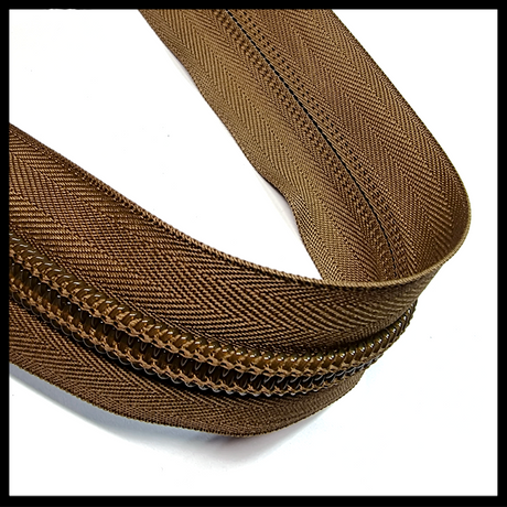 IDEAL #9 3/4" Mil-Spec Continuous Coil Zipper Coyote Brown per Metre