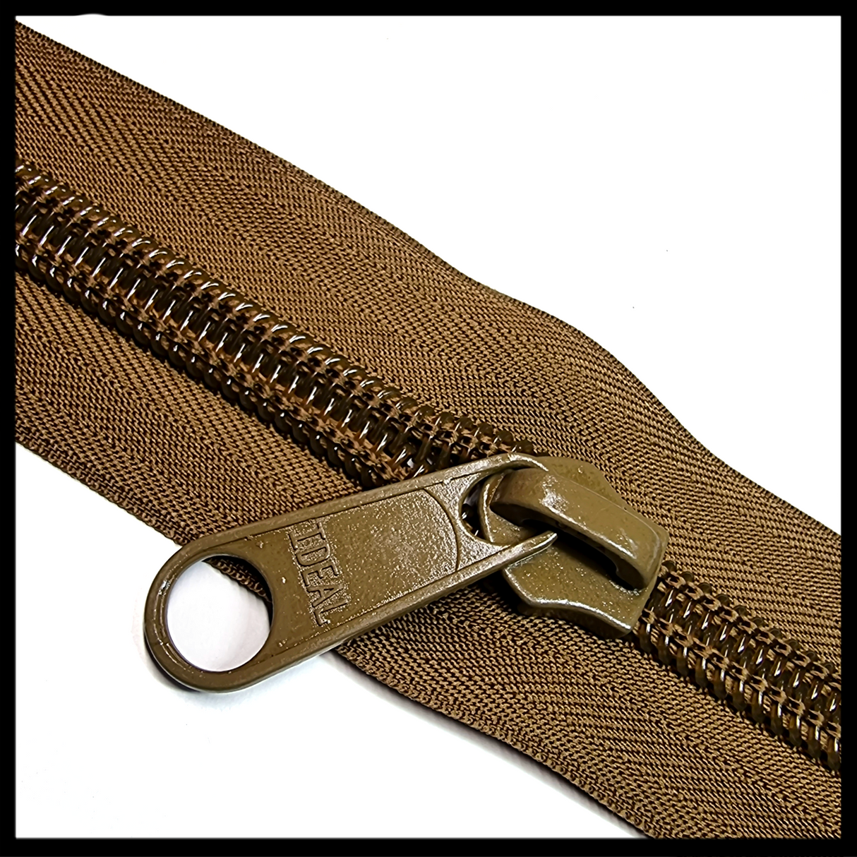 IDEAL #9 3/4" Mil-Spec Continuous Coil Zipper Coyote Brown per Metre