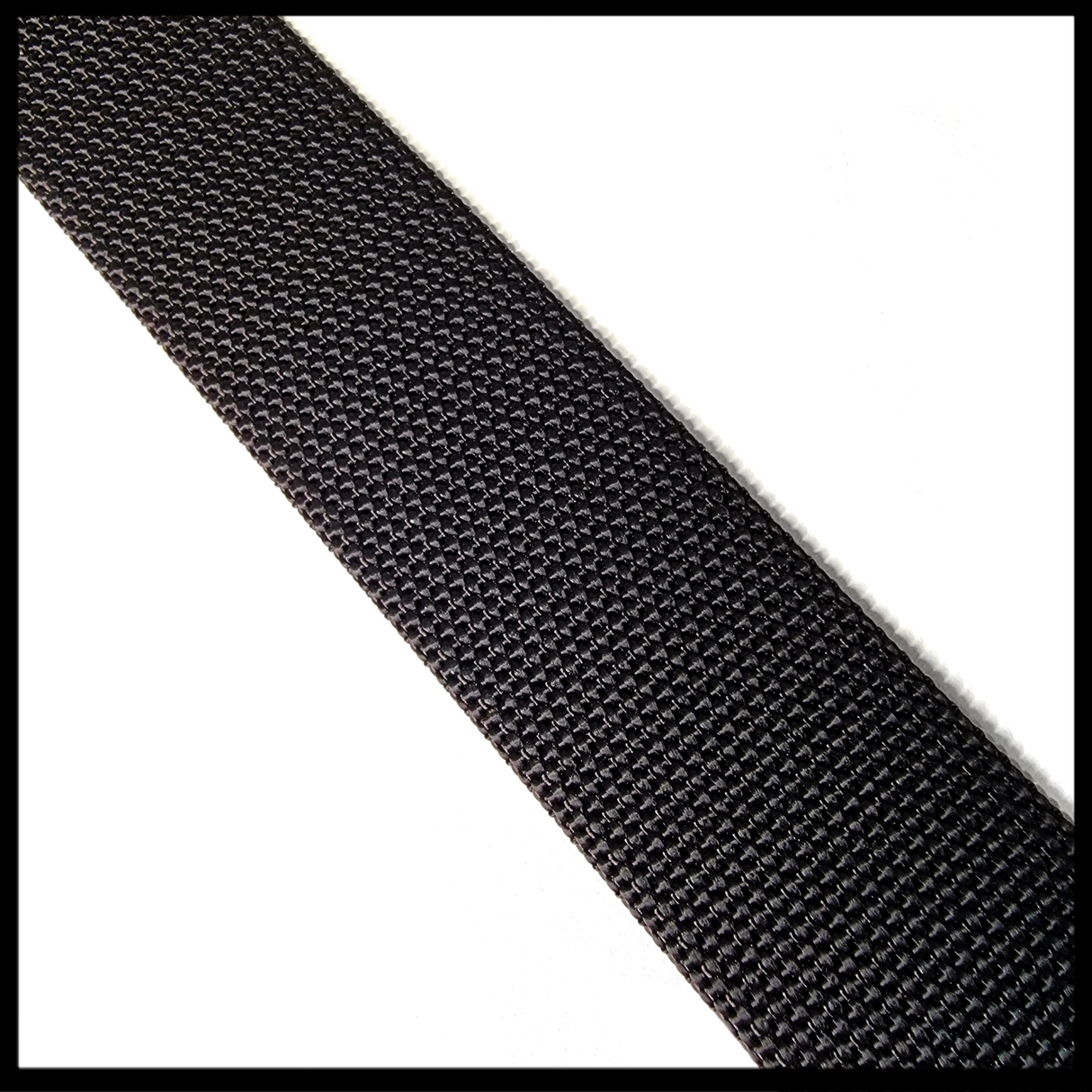 45mm/1.75" Black Belt Webbing Resin Treated Per Metre