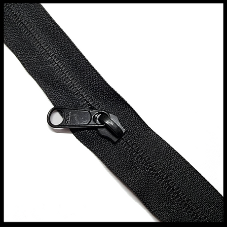 #10 YKK Reverse Zipper Pull Black